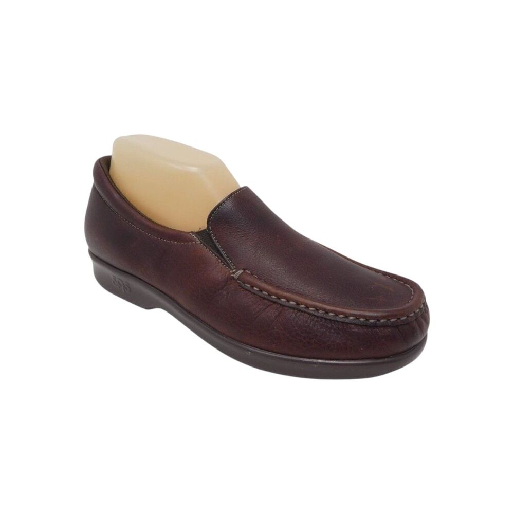 SAS‎ Twin Mulch Brown Leather Slip On Loafers Womens 9